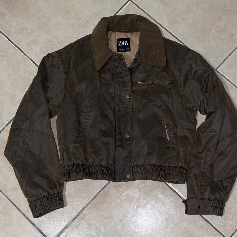 Zara Dark Brown Bomber Jacket